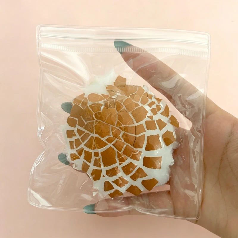 Realistic Silicone Egg Squeeze Toy Crack Egg Fidget