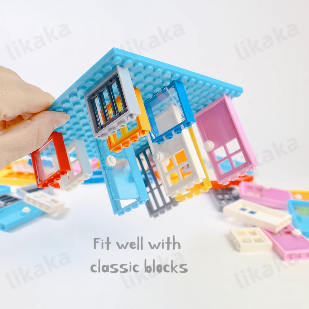 MOC City Friends House Door Window Set Building Blocks Toys