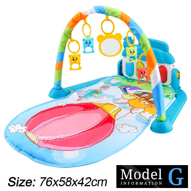 Baby Fitness Stand Music Play Gym Activity Toys Newborn Piano Crawling Blanket Pedal