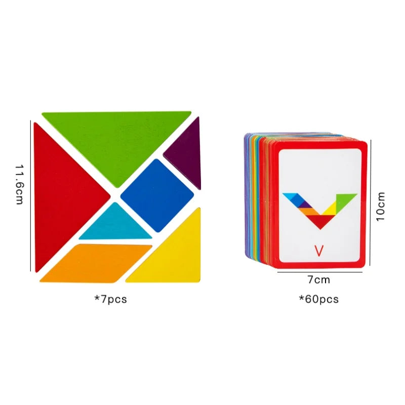 Wooden Building Block Puzzle Educational Toys Tangram