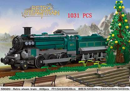 City Train Set Steam Bullet Vehicle Cargo Railway Station