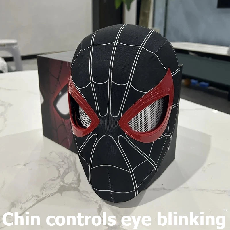 In Stock Miles Spider-Man 1:1 Scale Electronic Mask With Moving Glowing Eyes