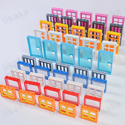 MOC City Friends House Door Window Set Building Blocks Toys
