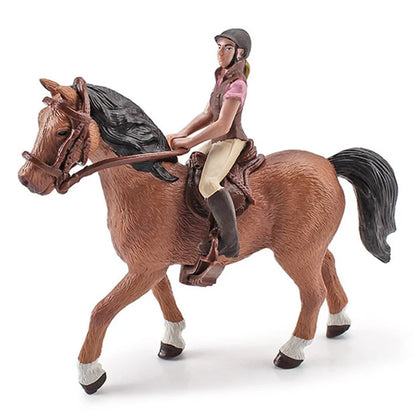 DIY Horse Race Model Horseman Farm Animal Figurines