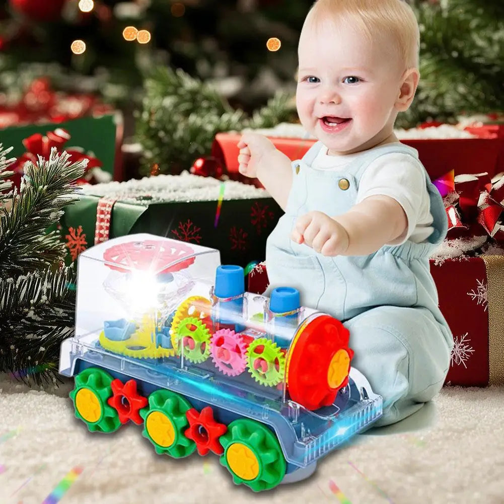 Transparent Light Music Train With LED Light Music Early Educational Toys