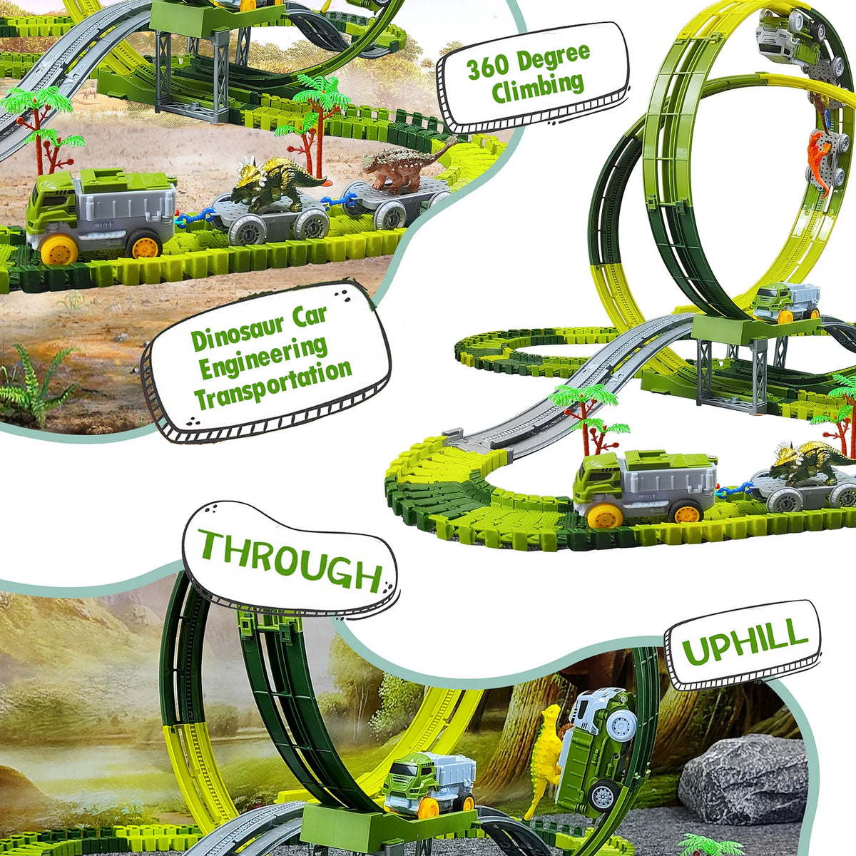 Children Electric Track Toy Car Dinosaur Car Kids