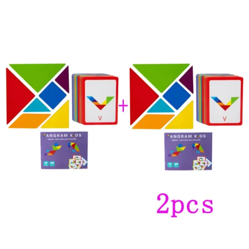 Wooden Building Block Puzzle Educational Toys Tangram