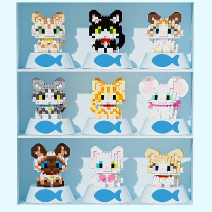18 New Pet Cat And Dog Animal Dolls Children's Educational Building Block Toys