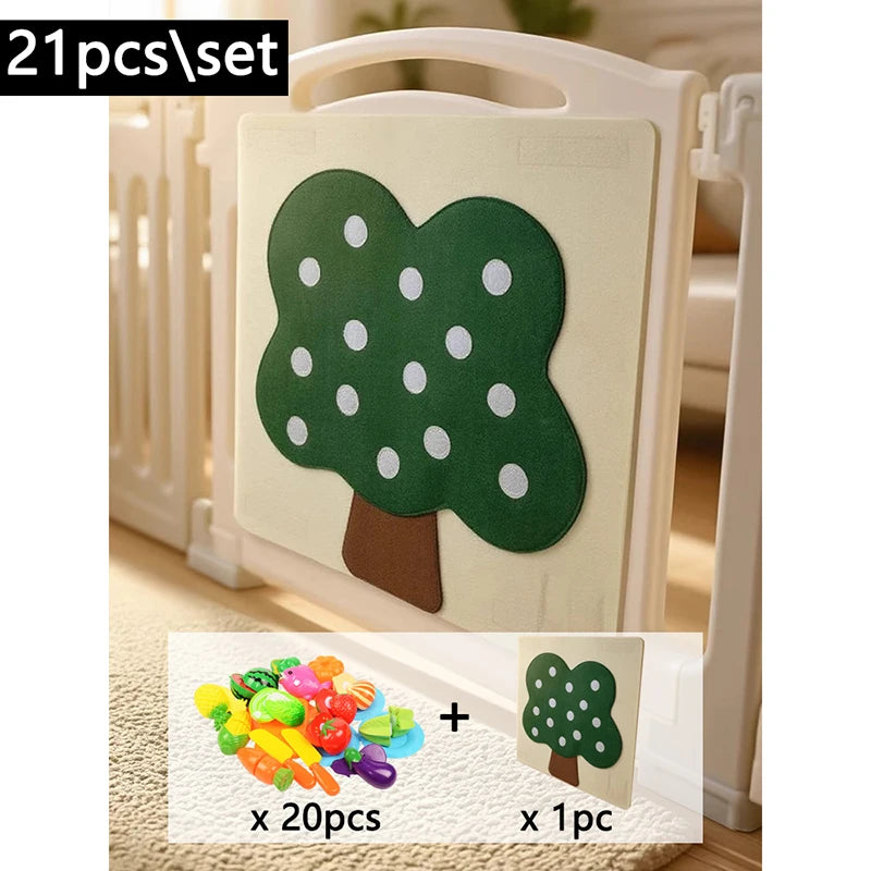 Baby Felt Board Play Food Toys Wall Sticker Fruits Vegetables