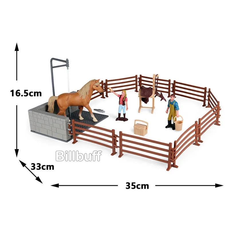 DIY Horse Race Model Horseman Farm Animal Figurines