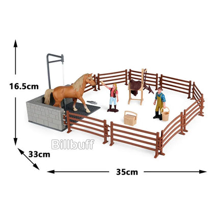 DIY Horse Race Model Horseman Farm Animal Figurines