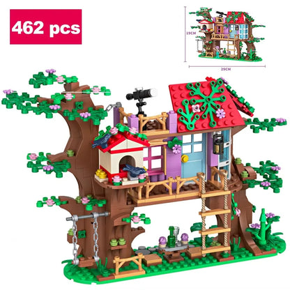 Friends City Tree House Summer Holiday Villa Castle Building Blocks