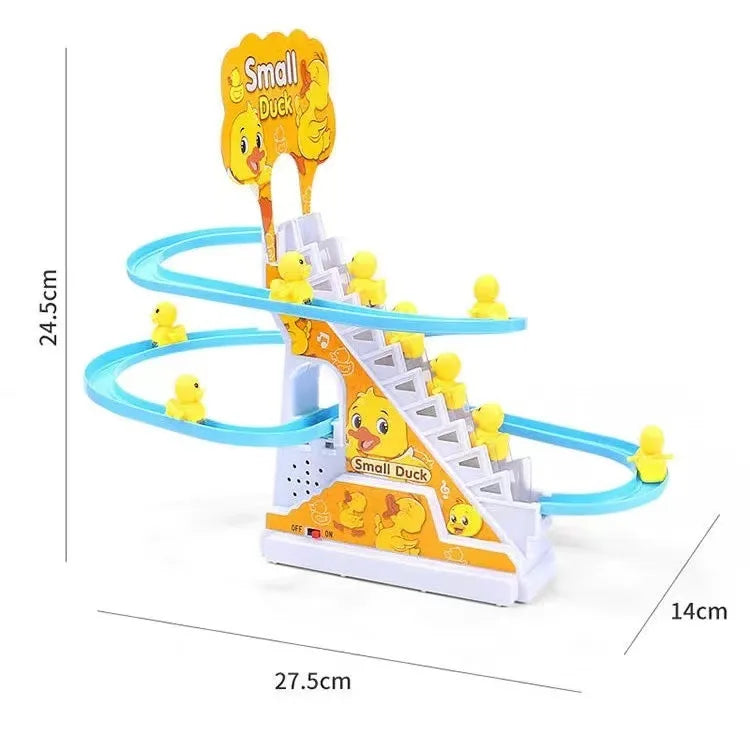 Children Toy Duck DIY Rail Racing Track Small Duck Climbing Stairs