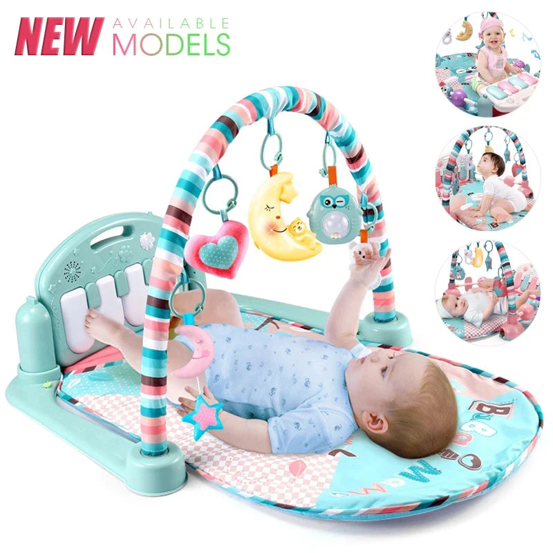 Baby Fitness Stand Music Play Gym Activity Toys Newborn Piano Crawling Blanket Pedal