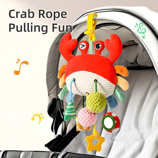Baby Soothing Toy Crab Pull-String Stroller Charm