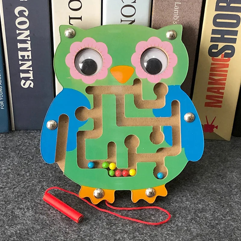 Children Magnetic Maze Toy Kids Wooden Puzzle Game Toy Kids Early Educational