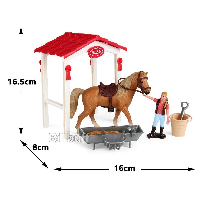 DIY Horse Race Model Horseman Farm Animal Figurines