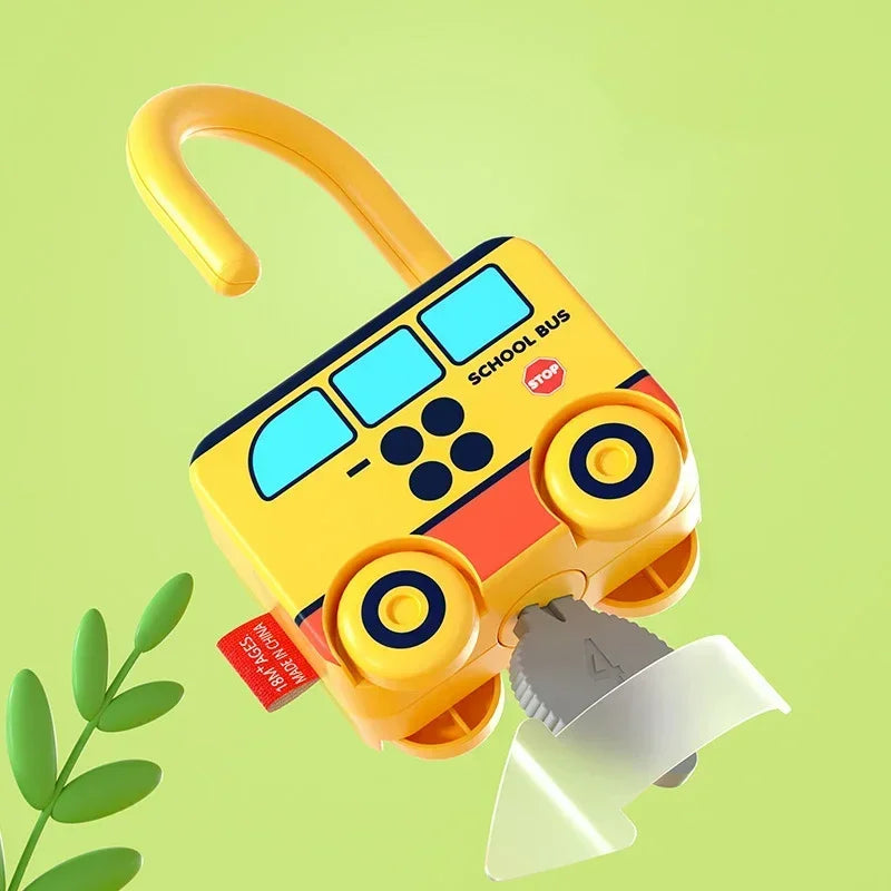 Number Matching Lock Toys Baby Learning Lock with Key Car Game