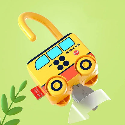 Number Matching Lock Toys Baby Learning Lock with Key Car Game