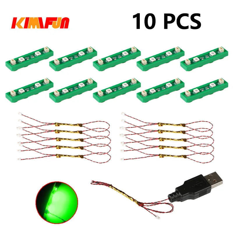10PCS 0.8mm Pin RGB LED For LEGO Building Blocks