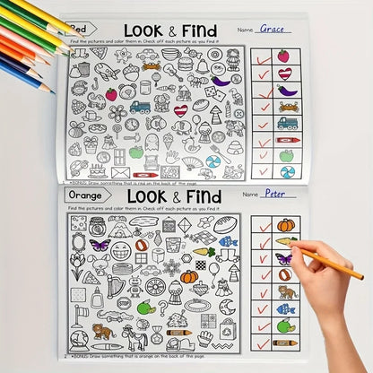 Look & Find Visual Puzzle Book for Kids with Color & Shape Search Activities