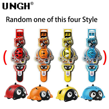 UNGH Rotating Gyro Watch Battle Cars Spinning Top Toy Pull Back