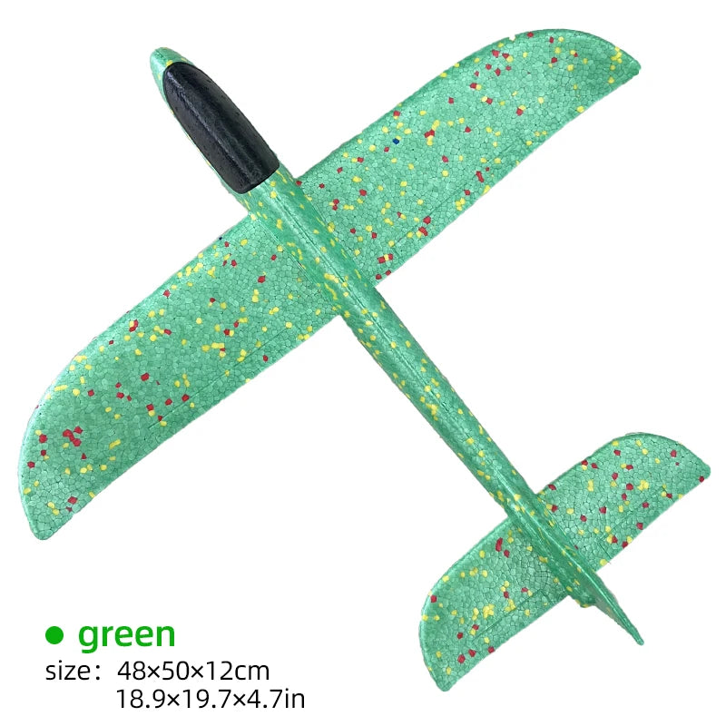 33/50CM Big Foam Plane Glider Hand Throw Airplane Light Inertial Bubble Planes