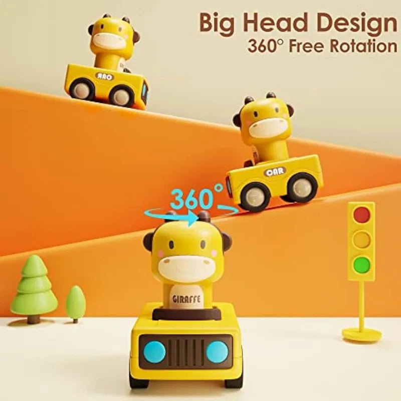 Press and Go Car Toys for Toddlers 1-3, Baby Animal Racing Cars,