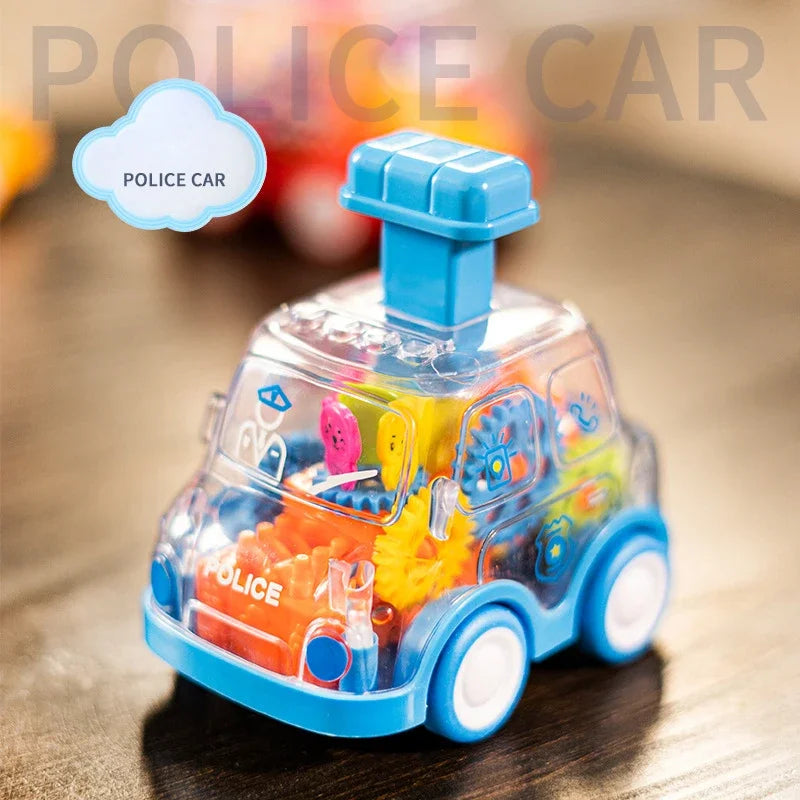 Baby Toy Press and Go Gear Car Toy for Toddlers 1 2 3 Years Old Light