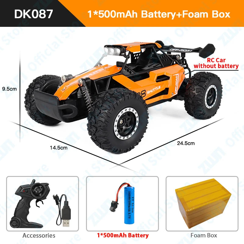 ZWN 1:16/1:20 2.4G Model RC Car With LED Light 2WD Off-road Remote Control
