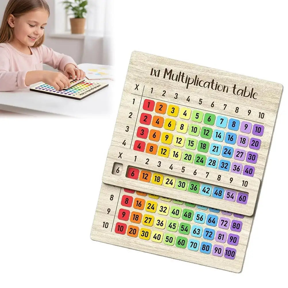 Multiplication Table Wooden Board Set Colorful Multiplication Boards
