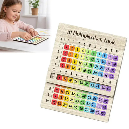 Multiplication Table Wooden Board Set Colorful Multiplication Boards