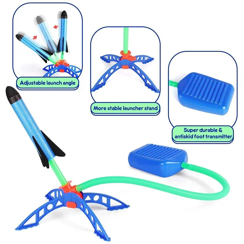 Children's Air Rocket Foot Pump Launcher Accessories Set