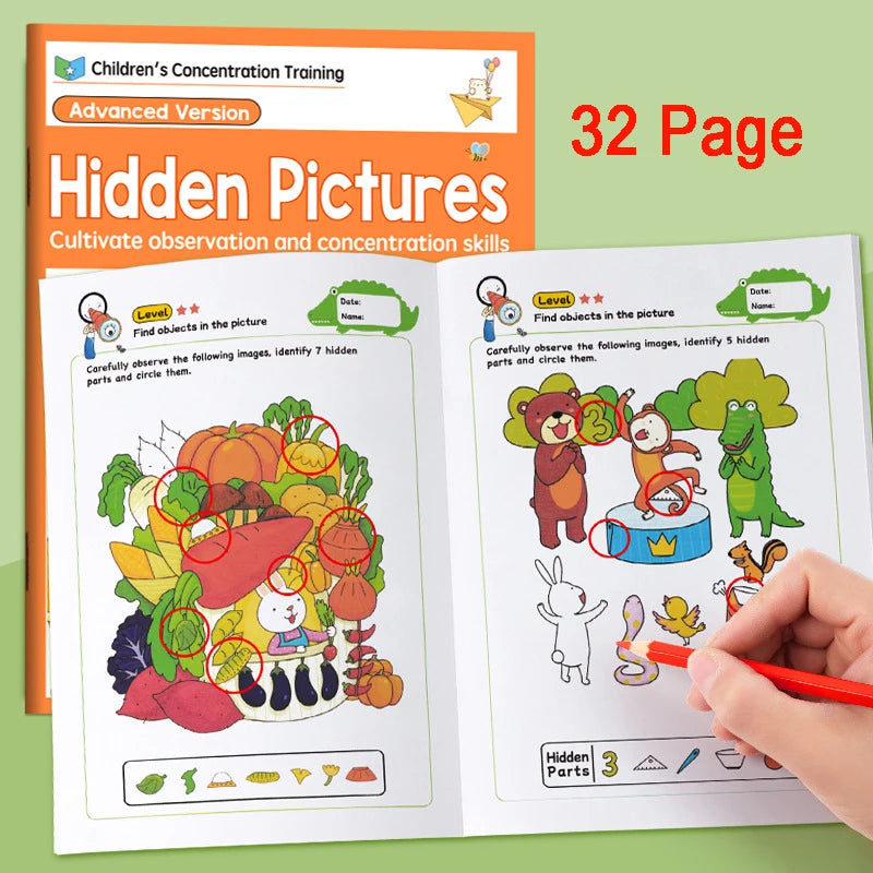 Find Hidden Pictures Matching Game Montessori Kids Visual Tracking Concentration Trainting