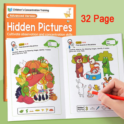 Find Hidden Pictures Matching Game Montessori Kids Visual Tracking Concentration Trainting