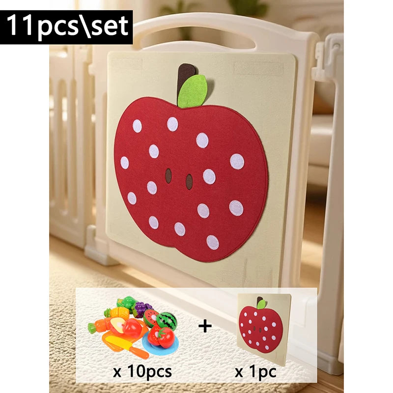 Baby Felt Board Play Food Toys Wall Sticker Fruits Vegetables