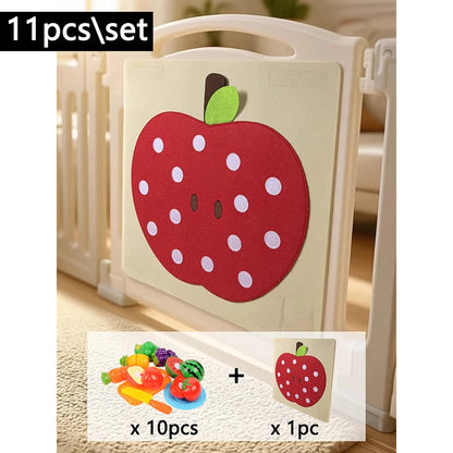 Baby Felt Board Play Food Toys Wall Sticker Fruits Vegetables