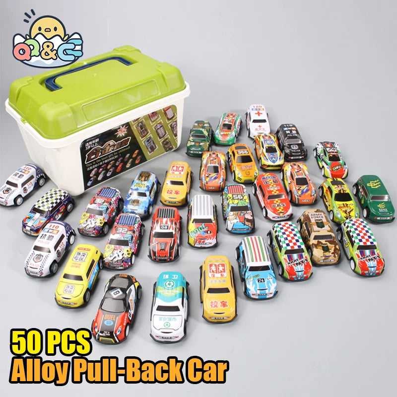 20-50Pcs/set Mini Car Set Inertia Pull Back Cars