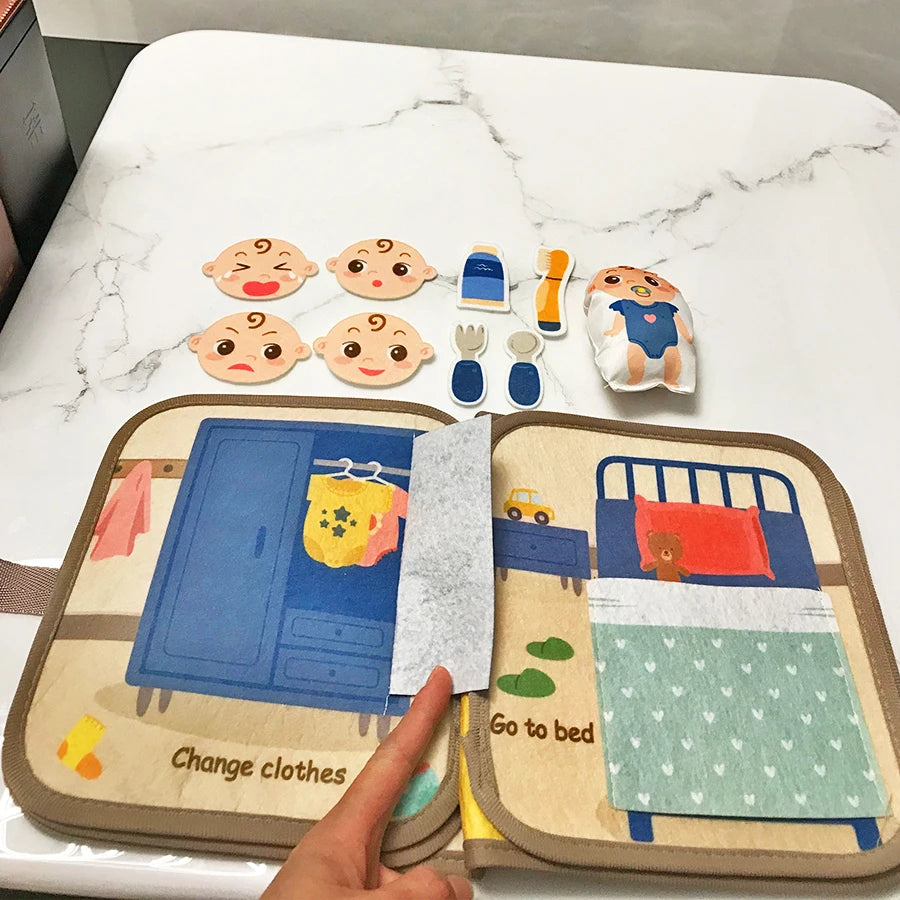 Early Education English Interactive Cognitive Cloth Books Baby Learning Books