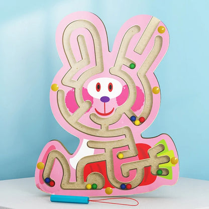 Children Magnetic Maze Toy Kids Wooden Puzzle Game Toy Kids Early Educational