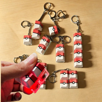 Pokeball Light Up Keyboard Key Keychain Stress Relief