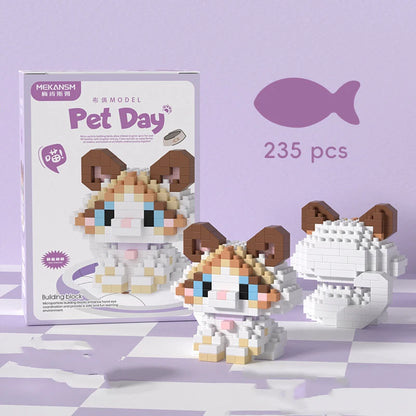 18 New Pet Cat And Dog Animal Dolls Children's Educational Building Block Toys