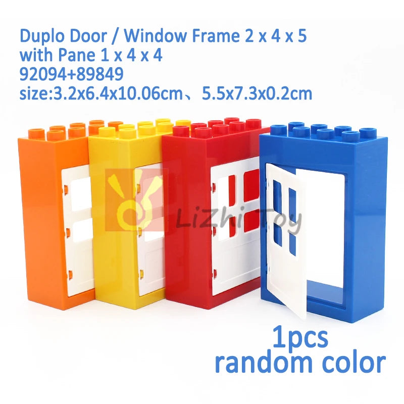 MOC Big Size Building Blocks Bricks Slope Windows Door Car