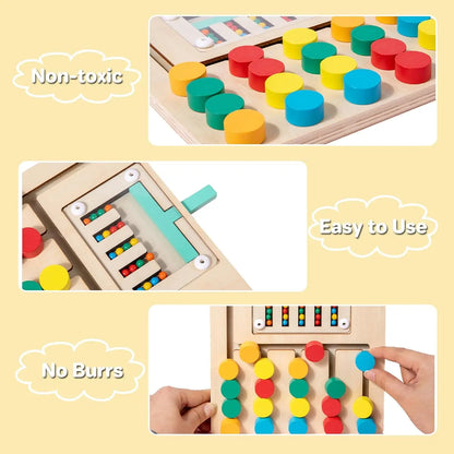 Montessori Wooden Color Matching Puzzles Preschool Learning Toys