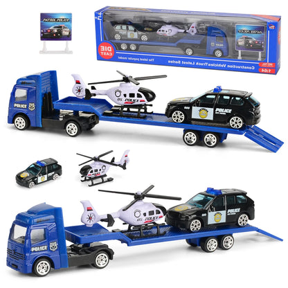 Mini Trailer Truck Toy, Alloy Plastic Construction Vehicle Truck