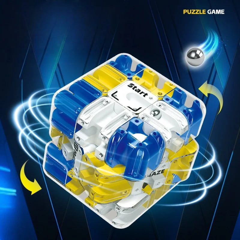 Novelty Fun 3D Maze Ball Interactive Puzzle Roller Cube STEM Learning Toy