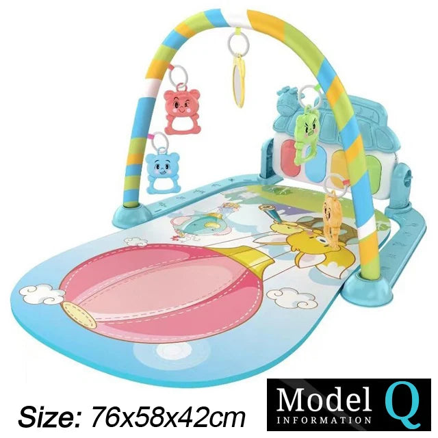 Baby Fitness Stand Music Play Gym Activity Toys Newborn Piano Crawling Blanket Pedal