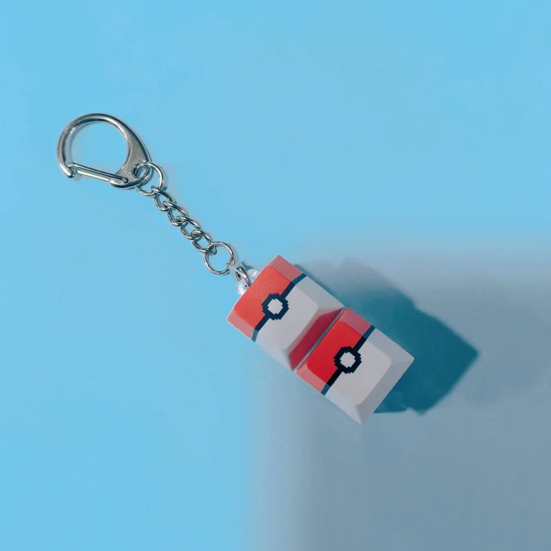 Pokeball Light Up Keyboard Key Keychain Stress Relief