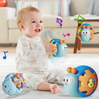 Hand-Held Baby Rattle Puzzle Early Education Snail Rattle Plastic Ball
