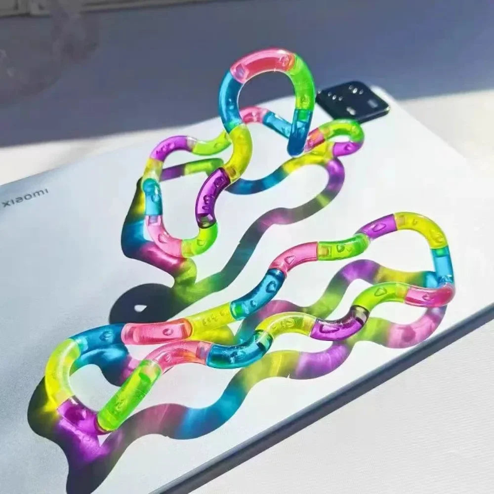 Temperature Change Rrainbow Deformable Rope Pressure Stress Relief Toys